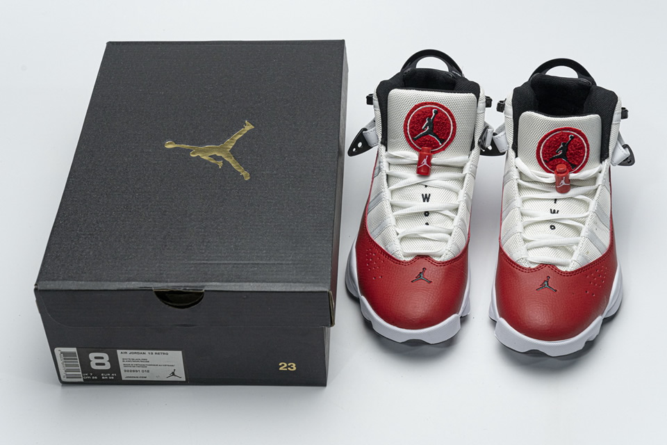 Nike Jordan 6 Rings Bg Basketball Shoes White Red Lifestyle 323419 120 6 - kickbulk.co