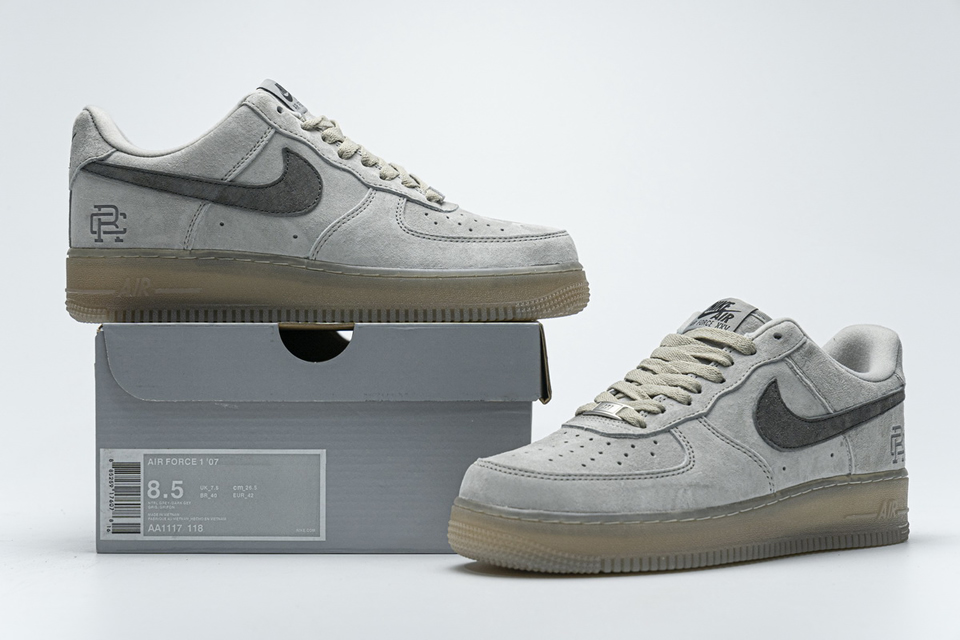Reigning Champ Nike Air Force 1 Low Suede Light Grey Aa1117 118 3 - kickbulk.co