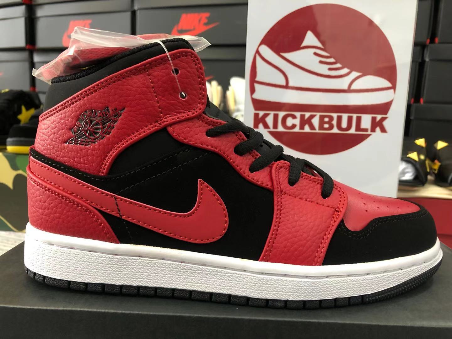 Air Jordan 1 Mid GS 'Black Gym Red' 554725-054 Kickbulk Sneaker Camera ...