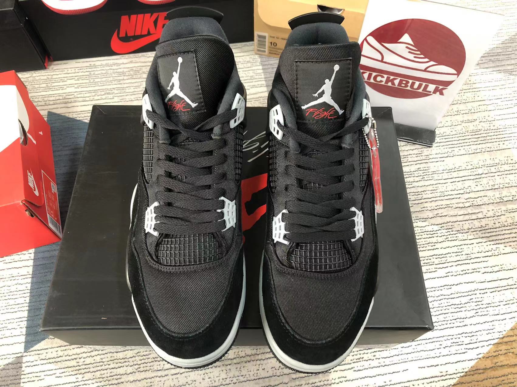 AIR JORDAN 4 RETRO 'BLACK CANVAS' 2022 DH7138-006 Kickbulk Sneaker ...